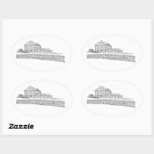 Wit-Rusland Orsja Architectuur Ovale Sticker (Vel)