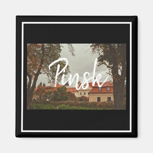Wit-Rusland Pinsk Architectuur Cityscape Magnet (Voorkant)