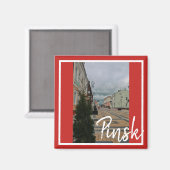 Wit-Rusland Pinsk Stadsarchitectuur Magnet (Voorkant / Achterkant)