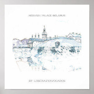 Wit-Rusland Poster Natuur architectuur paleis arch