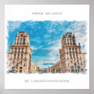 Wit-Rusland Poster van de Natuur van de stadsarchi