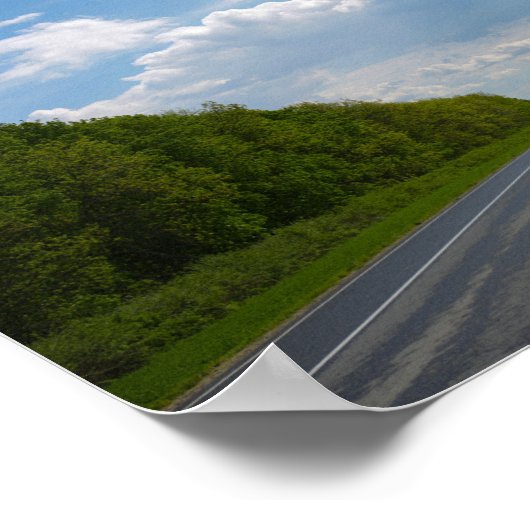 Wit-Rusland Road Canola Fields Flowers Sky Poster (Hoek)