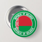 Wit-Rusland Rond Embleem Ronde Button 7,6 Cm (Voorkant /achterkant)