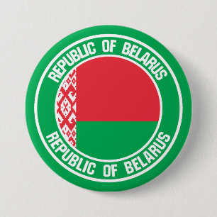 Wit-Rusland Rond Embleem Ronde Button 7,6 Cm