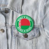Wit-Rusland Rond Embleem Ronde Button 7,6 Cm (In situ)