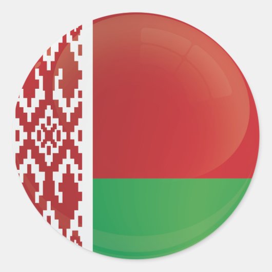 Wit-Rusland rond pictogramvlag Ronde Sticker (Voorkant)