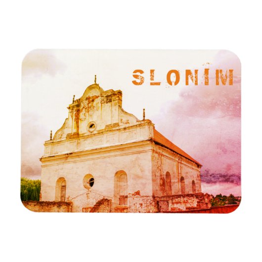 Wit-Rusland Slonim Great Synagogue Architecture Magneet (Horizontaal)