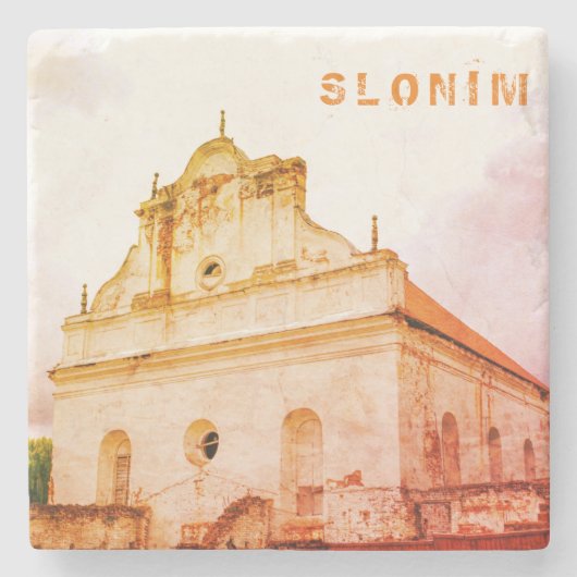 Wit-Rusland Slonim Great Synagogue Architecture Stenen Onderzetter (Voorkant)