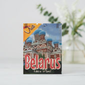 Wit-Rusland Vintage Reisposter Briefkaart (Staand voorkant)