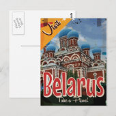 Wit-Rusland Vintage Reisposter Briefkaart (Voorkant / Achterkant)