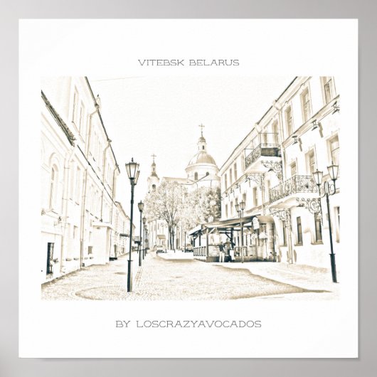 Wit-Rusland Vitebsk Architectuur Cityscape Poster (Voorkant)