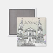 Wit-Rusland Vitebsk Gestileerde Architectuur Magne Magneet (Voorkant / Achterkant)