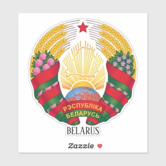 Wit-Rusland Vlag Charmante Patriottische Kaart Sticker (Vel)