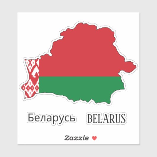 Wit-Rusland Vlag Charmante Patriottische Kaart Sticker (Vel)
