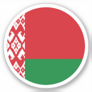Wit-Rusland Vlag Ronde Sticker