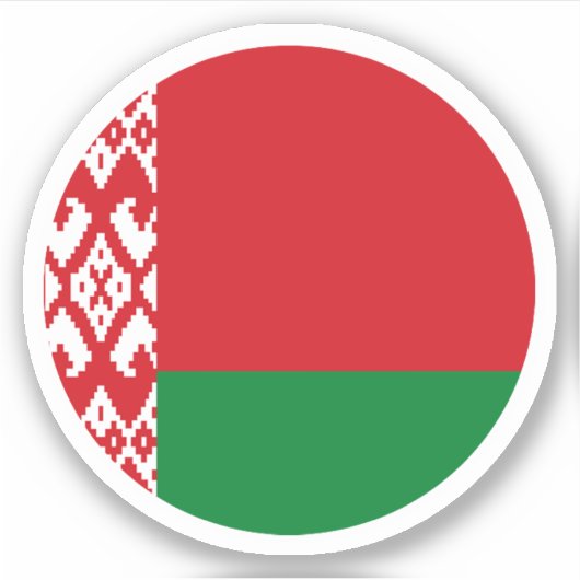 Wit-Rusland Vlag Ronde Sticker (Voorkant)