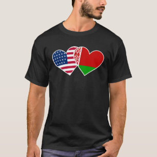 Wit-Rusland Vlag van de VS Tweelinghart voor Wit-R T-shirt