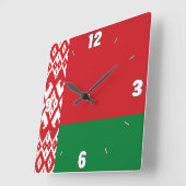 Wit-Rusland vlaggetallen rood wit groen patroon Vierkante Klok (Hoek)