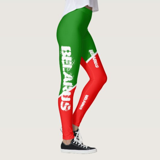 Wit-Rusland Wit-Russische Nationale Vlag Kleuren L Leggings (Rechts)