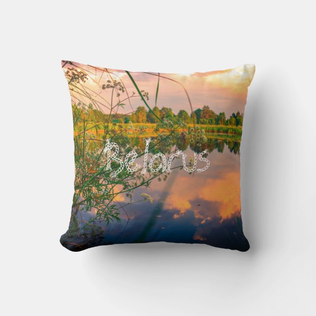 Wit-Russimeer Landscape Counterside Cushion Pillow Kussen (Voorkant)