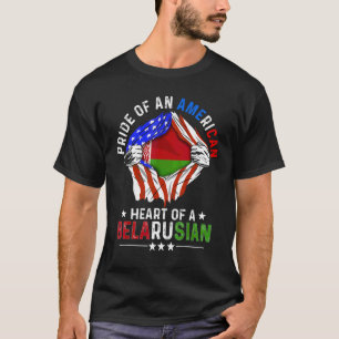 Wit-Russisch Amerikaanse Amerika trots buitenlands T-shirt