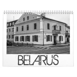 Wit-Russisch architectuurlandschap Monochrome Kalender