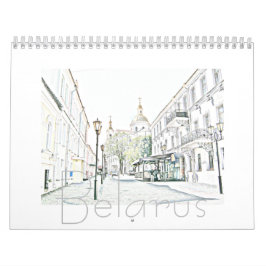 Wit-Russisch architectuurlandschap Natuur kalender