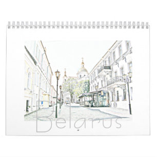 Wit-Russisch architectuurlandschap Natuur kalender