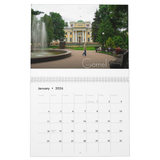 Wit-Russisch architectuurlandschap Natuur kalender (Jan 2026)