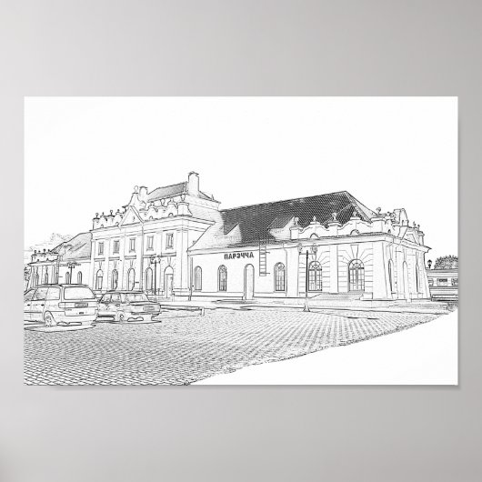 Wit-Russisch Architectuurstation Porechye Parecca Poster (Voorkant)