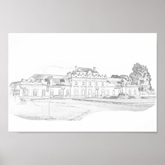 Wit-Russisch Architectuurstation Porechye Parecca Poster (Voorkant)
