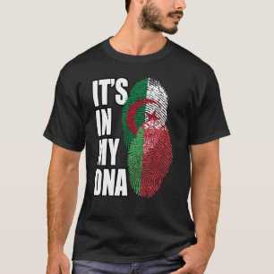 Wit-Russisch en Algerijns mix DNA vlag erfgoed T-shirt