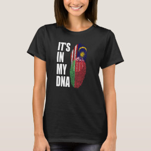 Wit-Russisch en Maleisisch Mix DNA-erfgoed vlag T-shirt
