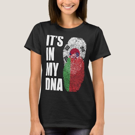 Wit-Russisch en Zuid-Koreaanse mix DNA erfgoed vla T-shirt (Voorkant)