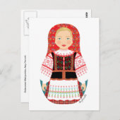Wit-Russisch Matryoshka-Briefkaart Briefkaart (Voorkant / Achterkant)