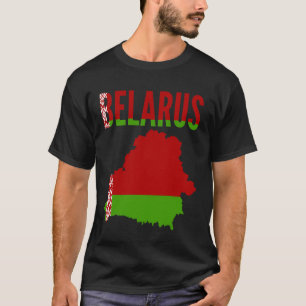 Wit-Russisch - Wit-Rusland Landkaart Vlag T-shirt