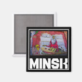 Wit-Russische architectuur Cityscape Graffiti Magneet (Voorkant / Achterkant)