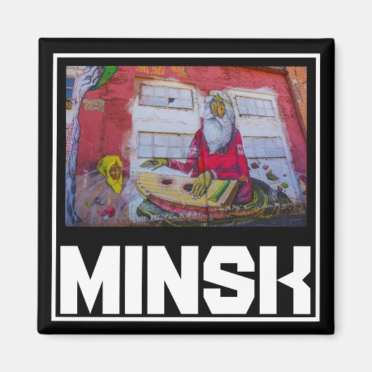 Wit-Russische architectuur Cityscape Graffiti Magneet (Voorkant)