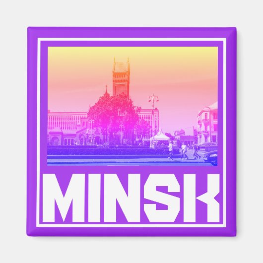 Wit-Russische architectuur Cityscape Magnet (Voorkant)