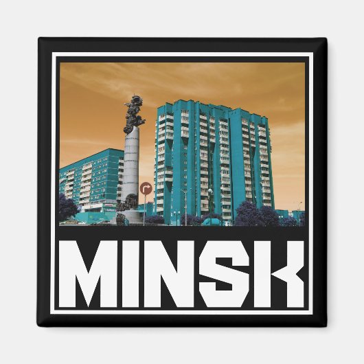 Wit-Russische architectuur Cityscape Magnet (Voorkant)