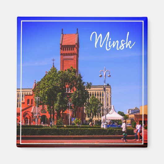 Wit-Russische architectuur Cityscape Magnet (Voorkant)