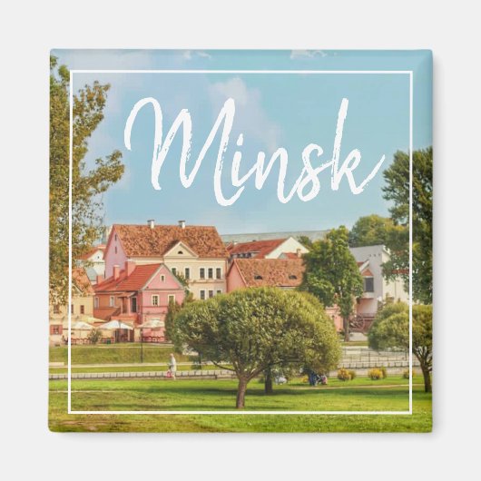 Wit-Russische Architectuur Minsk Stad Magneet (Voorkant)