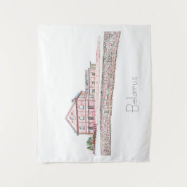 Wit-Russische architectuur Stadsschets Wandkleed