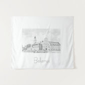 Wit-Russische architectuur Stadsschets Wandkleed (Voorkant (horizontaal))