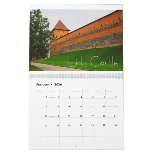 Wit-Russische architectuurlandschap Minsk Brest Kalender (Feb 2026)