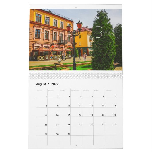 Wit-Russische architectuurlandschap Minsk Brest Kalender (Aug 2027)