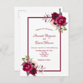 Wit-Russische bruinbloemigen huwelijksuitnodiging Briefkaart (Voorkant / Achterkant)