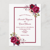 Wit-Russische bruinbloemigen huwelijksuitnodiging Briefkaart (Voorkant)