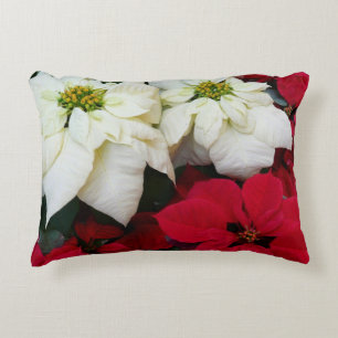 Wit-Russische en Rode Poinsettias II Kerstfeestdag Accent Kussen