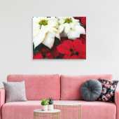 Wit-Russische en Rode Poinsettias II Kerstfeestdag Canvas Afdruk (Insitu (Woonkamer))